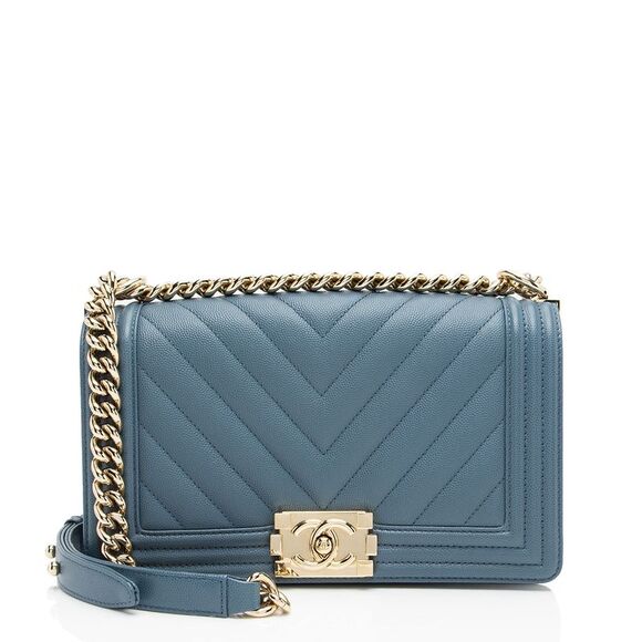 Chanel Chevron Caviar Leather Old Medium Boy Bag - Picture 1 of 11